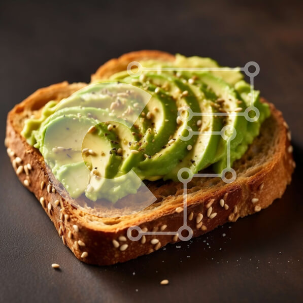 Σετ των 2 Intra Συλλεκτικό Ξύλινο Παζλ Plywood  4mm - Ορεκτική εικόνα του τοστ με αβοκάντο με σουσάμι Σε Ξύλινο Κουτί - Διαστάσεις: 10x10 cm – 25 κομμάτια