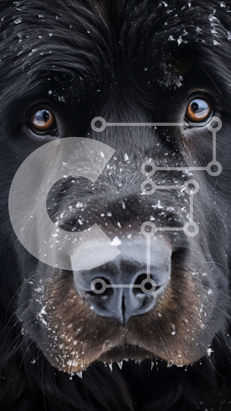 Σετ των 2 Intra Συλλεκτικό Ξύλινο Παζλ Plywood  4mm - Κοντινό πλάνο του προσώπου ενός μαύρου σκύλου Σε Ξύλινο Κουτί - Διαστάσεις: 10x10 cm – 25 κομμάτια