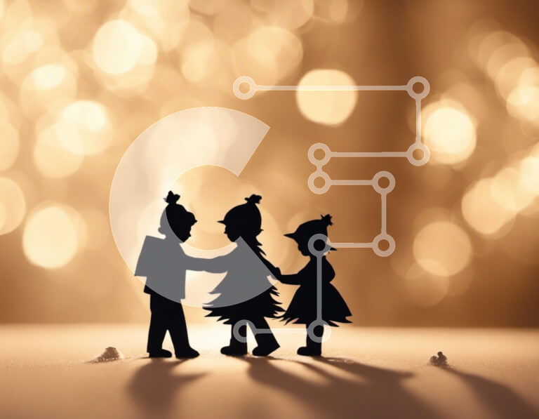 Intra Συλλεκτικό Ξύλινο Παζλ Plywood  4mm - Παιδιά που γιορτάζουν τις διακοπές στο χιόνι με φώτα Σε Ξύλινο Κουτί - Διαστάσεις: 10x10 cm – 25 κομμάτια