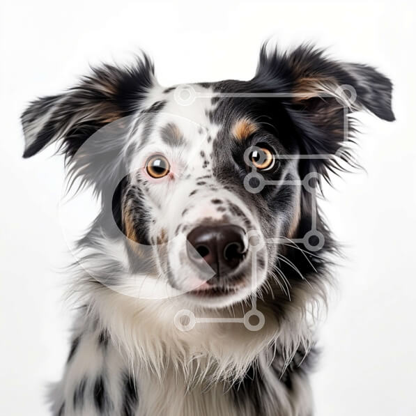 Intra Συλλεκτικό Ξύλινο Παζλ Plywood  4mm - Περίεργος ασπρόμαυρος σκύλος που κοιτάζει κατευθείαν την κάμερα Σε Ξύλινο Κουτί - Διαστάσεις: 10x10 cm – 25 κομμάτια