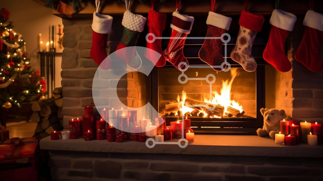 Intra Συλλεκτικό Ξύλινο Παζλ Plywood  4mm - Άνετο τζάκι διακοσμημένο για την περίοδο των γιορτών Σε Ξύλινο Κουτί - Διαστάσεις: 10x10 cm – 25 κομμάτια