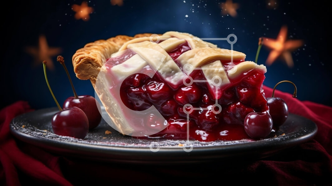 Σετ των 2 Intra Συλλεκτικό Ξύλινο Παζλ Plywood  4mm - Νόστιμη φέτα κερασιόπιτας σε μαύρο πιάτο Σε Ξύλινο Κουτί - Διαστάσεις: 10x10 cm – 25 κομμάτια