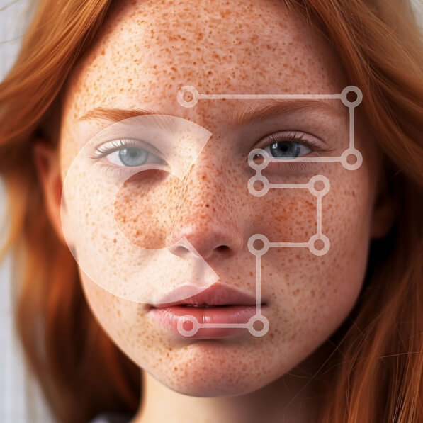 Intra Συλλεκτικό Ξύλινο Παζλ Plywood  4mm - Εκπληκτικό πορτρέτο μιας γυναίκας με κόκκινα μαλλιά και πράσινα μάτια Σε Ξύλινο Κουτί - Διαστάσεις Puzzle: 10x10 cm – 25 κομμάτια