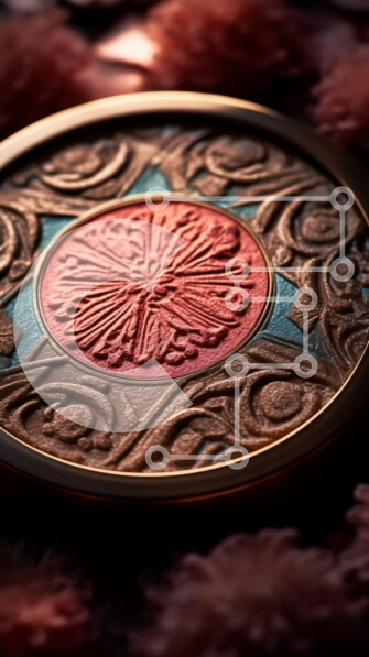 Intra Συλλεκτικό Ξύλινο Παζλ Plywood  4mm - Μεταλλικό μενταγιόν με λουλουδάτο σχέδιο σε κόκκινο-καφέ χρώμα Σε Ξύλινο Κουτί - Διαστάσεις: 10x10 cm – 25 κομμάτια