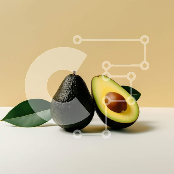 Σετ των 2 Intra Συλλεκτικό Ξύλινο Παζλ Plywood  4mm - Αβοκάντο μισά με φύλλο από πάνω Σε Ξύλινο Κουτί - Διαστάσεις: 10x10 cm – 25 κομμάτια