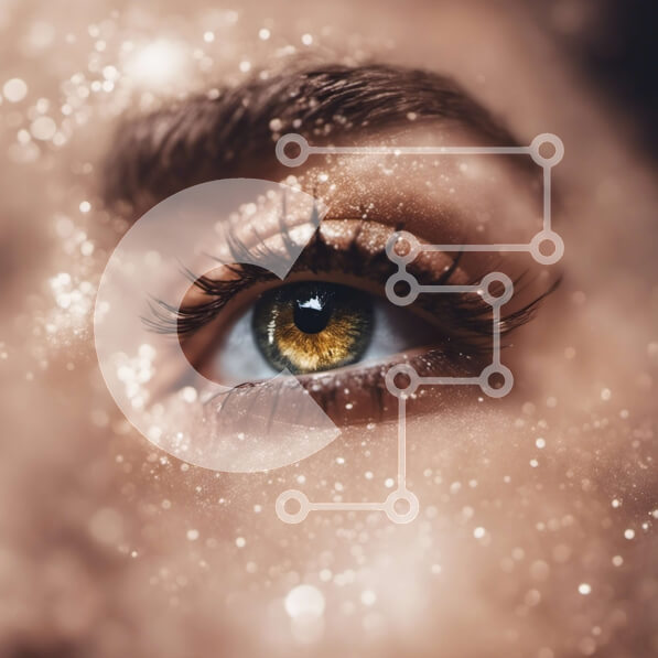 Σετ των 2 Intra Συλλεκτικό Ξύλινο Παζλ Plywood  4mm - Εκπληκτική κοντινή λήψη ενός γυναικείου ματιού με μακριές βλεφαρίδες και πράσινη ίριδα Σε Ξύλινο Κουτί - Διαστάσεις: 10x10 cm – 25 κομμάτια