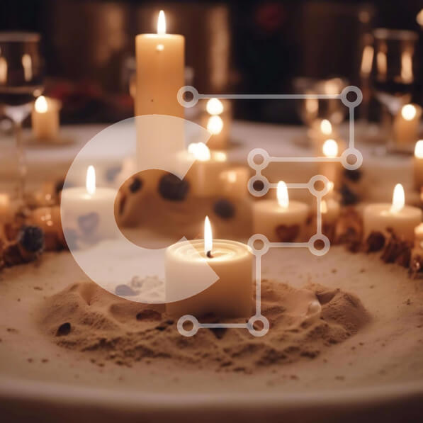 Intra Συλλεκτικό Ξύλινο Παζλ Plywood  4mm - Ρομαντικό τραπέζι δείπνου υπό το φως των κεριών Σε Ξύλινο Κουτί - Διαστάσεις Puzzle: 10x10 cm – 25 κομμάτια