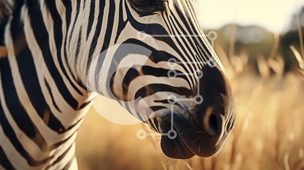 Σετ των 2 Intra Συλλεκτικό Ξύλινο Παζλ Plywood  4mm - Κοντινή όψη του προσώπου της ζέβρας με ασπρόμαυρες ρίγες Σε Ξύλινο Κουτί - Διαστάσεις: 10x10 cm – 25 κομμάτια