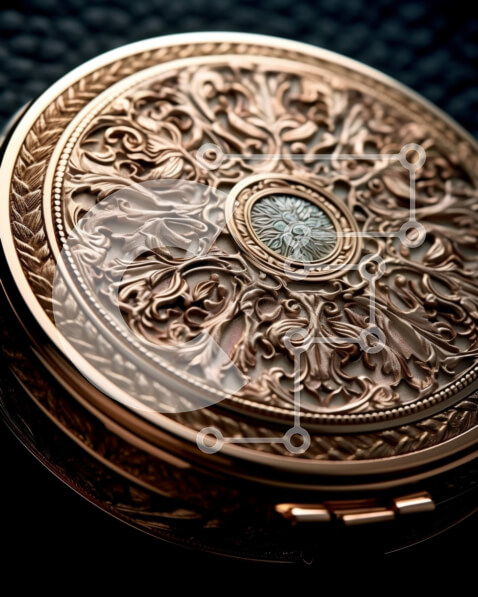 Intra Συλλεκτικό Ξύλινο Παζλ Plywood  4mm - Κομψός και εκλεπτυσμένος επίχρυσος συμπαγής καθρέφτης Σε Ξύλινο Κουτί - Διαστάσεις Puzzle: 10x10 cm – 25 κομμάτια