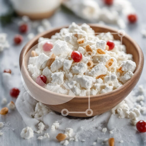 Σετ των 2 Intra Συλλεκτικό Ξύλινο Παζλ Plywood  4mm - Μπολ Τυρί Ρικότα με Αμύγδαλα και Κράνμπερι Σε Ξύλινο Κουτί - Διαστάσεις: 10x10 cm – 25 κομμάτια