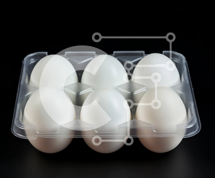 Intra Συλλεκτικό Ξύλινο Παζλ Plywood  4mm - Έξι λευκά αυγά σε διάφανο πλαστικό δοχείο Σε Ξύλινο Κουτί - Διαστάσεις: 10x10 cm – 25 κομμάτια