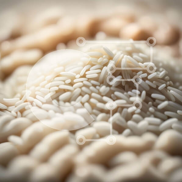 Σετ των 2 Intra Συλλεκτικό Ξύλινο Παζλ Plywood  4mm - Γκρο πλαν φωτογραφία ενός σωρού από λευκό ρύζι Σε Ξύλινο Κουτί - Διαστάσεις: 10x10 cm – 25 κομμάτια