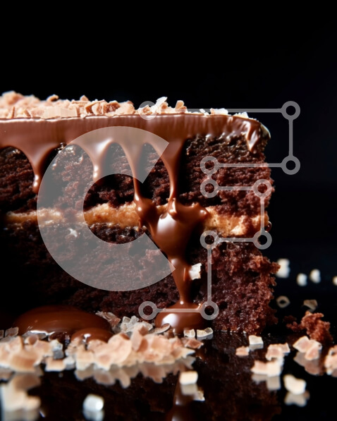 Σετ των 2 Intra Συλλεκτικό Ξύλινο Παζλ Plywood  4mm - Αφεθείτε στον πλούτο του κέικ σοκολάτας με μια περιττή σάλτσα σοκολάτας Σε Ξύλινο Κουτί - Διαστάσεις: 10x10 cm – 25 κομμάτια