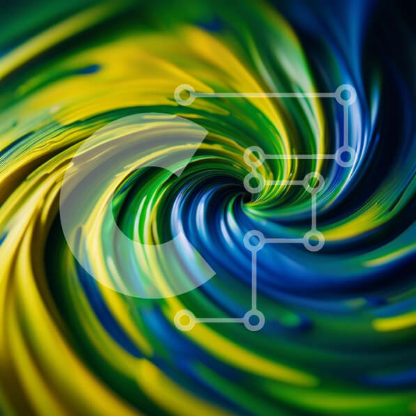 Intra Συλλεκτικό Ξύλινο Παζλ Plywood  4mm - Δονούμενος και δυναμικός αφηρημένος στροβιλισμός χρωμάτων Σε Ξύλινο Κουτί - Διαστάσεις Puzzle: 10x10 cm – 25 κομμάτια