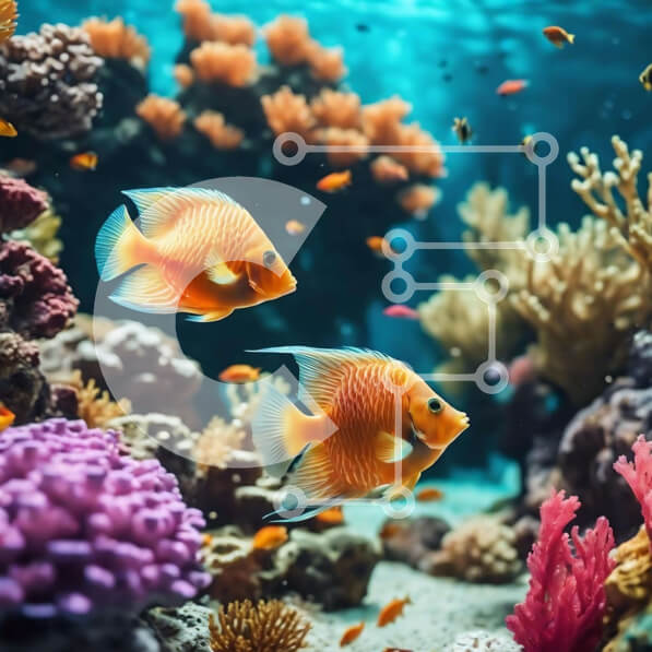 Intra Συλλεκτικό Ξύλινο Παζλ Plywood  4mm - Υποβρύχια σκηνή με αλληλεπιδρώντα ψάρια και κοραλλιογενείς υφάλους Σε Ξύλινο Κουτί - Διαστάσεις: 10x10 cm – 25 κομμάτια