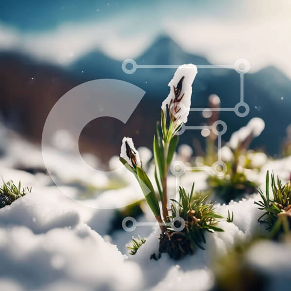 Intra Συλλεκτικό Ξύλινο Παζλ Plywood  4mm - Χιονισμένο λιβάδι με βουνά Σε Ξύλινο Κουτί - Διαστάσεις: 10x10 cm – 25 κομμάτια