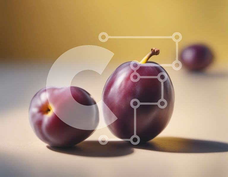 Σετ των 2 Intra Συλλεκτικό Ξύλινο Παζλ Plywood  4mm - Ώριμα και άγουρα δαμάσκηνα σε ένα τραπέζι Σε Ξύλινο Κουτί - Διαστάσεις: 10x10 cm – 25 κομμάτια