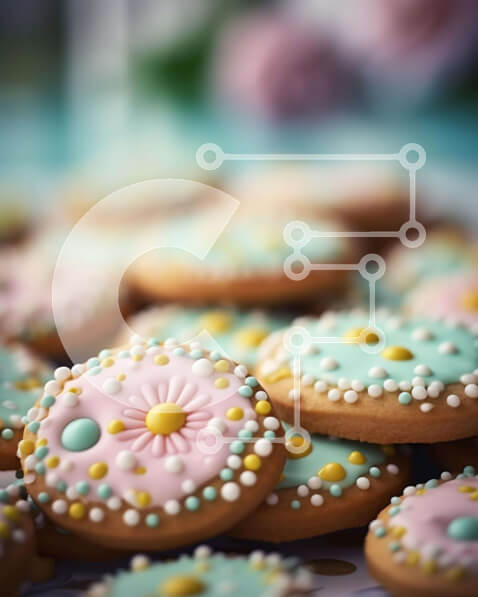 Σετ των 2 Intra Συλλεκτικό Ξύλινο Παζλ Plywood  4mm - Ποικιλία μπισκότων σε παστέλ χρώμα Σε Ξύλινο Κουτί - Διαστάσεις: 10x10 cm – 25 κομμάτια