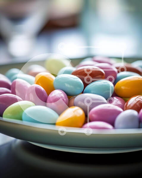 Σετ των 2 Intra Συλλεκτικό Ξύλινο Παζλ Plywood  4mm - Ποικιλία από ζαχαρωτά σε ένα γυάλινο μπολ Σε Ξύλινο Κουτί - Διαστάσεις: 10x10 cm – 25 κομμάτια