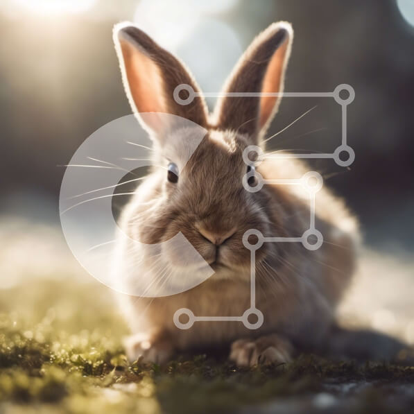 Intra Συλλεκτικό Ξύλινο Παζλ Plywood  4mm - Χαριτωμένο καφέ κουνέλι σε ποώδη επιφάνεια Σε Ξύλινο Κουτί - Διαστάσεις: 10x10 cm – 25 κομμάτια