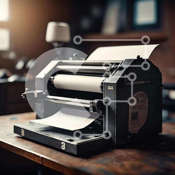 Intra Συλλεκτικό Ξύλινο Παζλ Plywood  4mm - Vintage γραφομηχανή σε ξύλινο τραπέζι Σε Ξύλινο Κουτί - Διαστάσεις: 10x10 cm – 25 κομμάτια