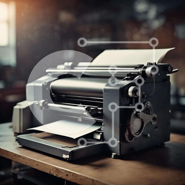 Intra Συλλεκτικό Ξύλινο Παζλ Plywood  4mm - Vintage γραφομηχανή σε ξύλινο τραπέζι Σε Ξύλινο Κουτί - Διαστάσεις: 10x10 cm – 25 κομμάτια