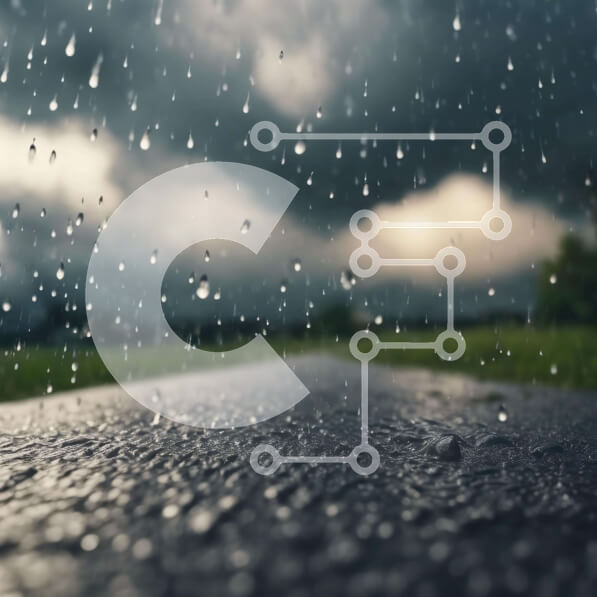 Intra Συλλεκτικό Ξύλινο Παζλ Plywood  4mm - Βροχερός δρόμος με δέντρα και σταγόνες βροχής Σε Ξύλινο Κουτί - Διαστάσεις Puzzle: 10x10 cm – 25 κομμάτια