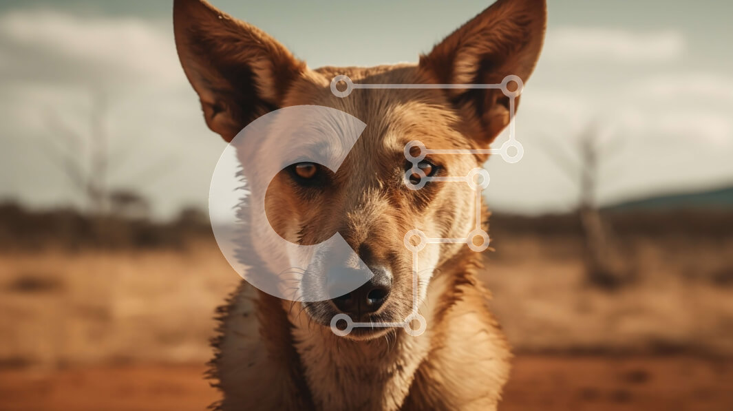 Intra Συλλεκτικό Ξύλινο Παζλ Plywood  4mm - Σοβαρό καφέ σκυλί σε χωματόδρομο στην αγροτική περιοχή Σε Ξύλινο Κουτί - Διαστάσεις: 10x10 cm – 25 κομμάτια