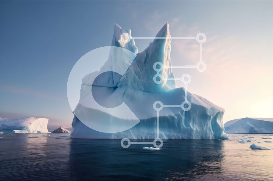 Intra Συλλεκτικό Ξύλινο Παζλ Plywood  4mm - Εκπληκτική εικόνα ενός παγόβουνου στο ηλιοβασίλεμα στον ωκεανό Σε Ξύλινο Κουτί - Διαστάσεις: 10x10 cm – 25 κομμάτια