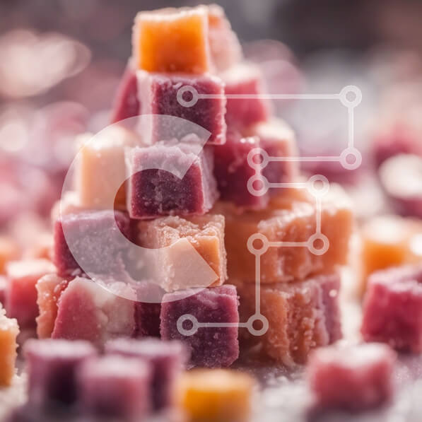 Σετ των 2 Intra Συλλεκτικό Ξύλινο Παζλ Plywood  4mm - Πολύχρωμες καραμέλες πυραμίδα - μια οπτική απόλαυση της γλυκύτητας Σε Ξύλινο Κουτί - Διαστάσεις: 10x10 cm – 25 κομμάτια