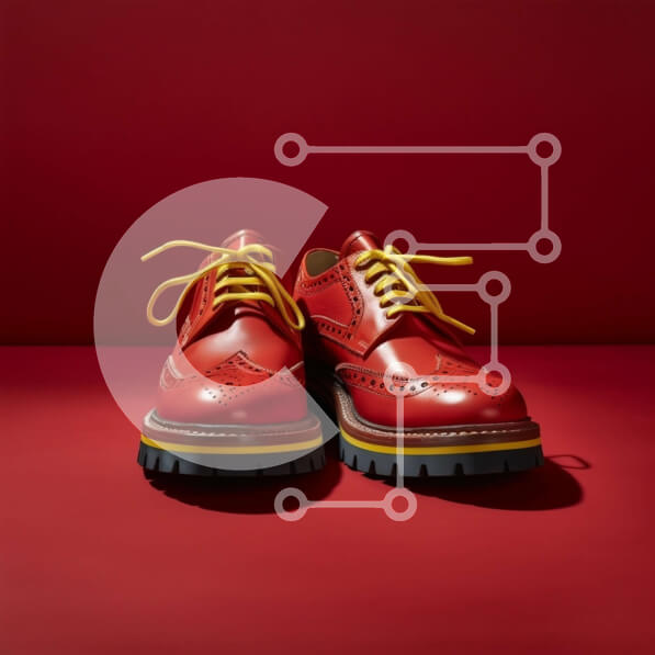 Σετ των 2 Intra Συλλεκτικό Ξύλινο Παζλ Plywood  4mm - Κομψά κόκκινα δερμάτινα παπούτσια με μύτη για επίσημα και casual ντύσιμο Σε Ξύλινο Κουτί - Διαστάσεις: 10x10 cm – 25 κομμάτια