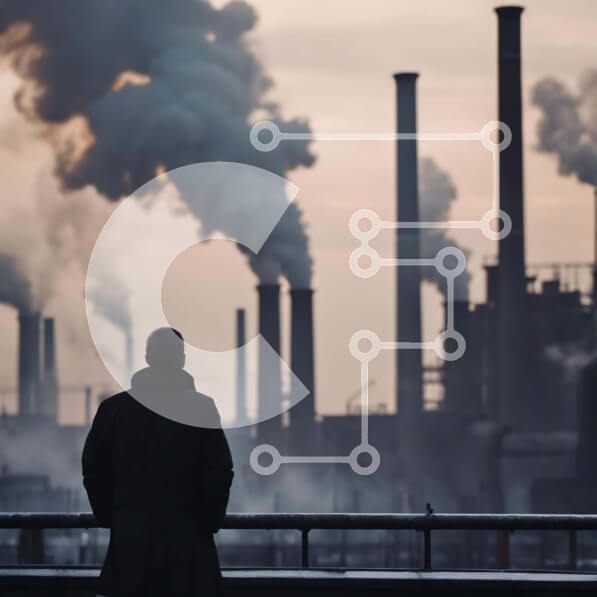 Intra Συλλεκτικό Ξύλινο Παζλ Plywood  4mm - Στοχάζοντας το βιομηχανικό τοπίο Σε Ξύλινο Κουτί - Διαστάσεις Puzzle: 10x10 cm – 25 κομμάτια