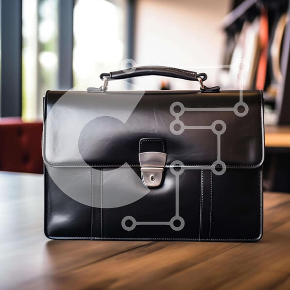 Intra Συλλεκτικό Ξύλινο Παζλ Plywood  4mm - Μαύρος χαρτοφύλακας σε ξύλινο τραπέζι Σε Ξύλινο Κουτί - Διαστάσεις: 10x10 cm – 25 κομμάτια