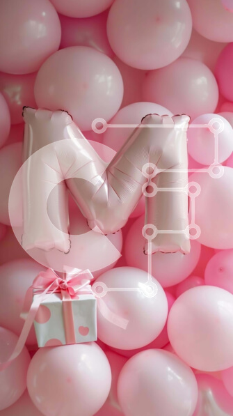 Intra Συλλεκτικό Ξύλινο Παζλ Plywood  4mm - Ροζ μπαλόνια και κουτιά δώρων για ειδικές περιστάσεις Σε Ξύλινο Κουτί - Διαστάσεις: 10x10 cm – 25 κομμάτια