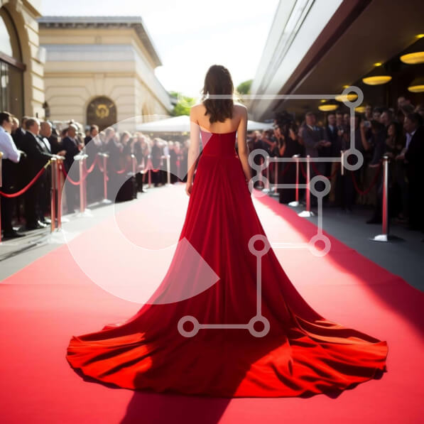 Intra Συλλεκτικό Ξύλινο Παζλ Plywood  4mm - Γυναίκα που περπατά κάτω από το κόκκινο χαλί Σε Ξύλινο Κουτί - Διαστάσεις Puzzle: 10x10 cm – 25 κομμάτια