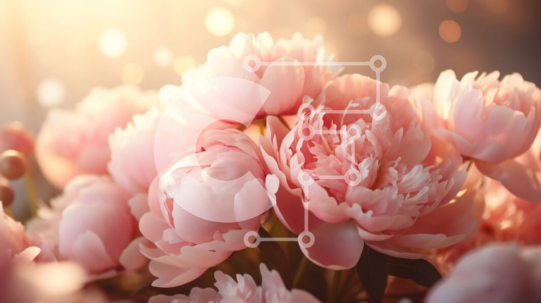 Intra Συλλεκτικό Ξύλινο Παζλ Plywood  4mm - Μπουκέτο με ροζ παιώνιες και άλλα λουλούδια Σε Ξύλινο Κουτί - Διαστάσεις: 10x10 cm – 25 κομμάτια