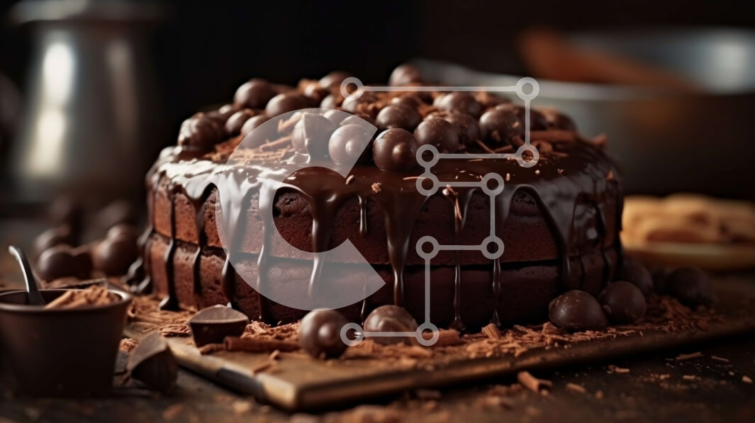 Σετ των 2 Intra Συλλεκτικό Ξύλινο Παζλ Plywood  4mm - Κέικ σοκολάτας με σοκολατένιο ψιλόβροχο - Φωτογραφία Αρχείου Σε Ξύλινο Κουτί - Διαστάσεις: 10x10 cm – 25 κομμάτια