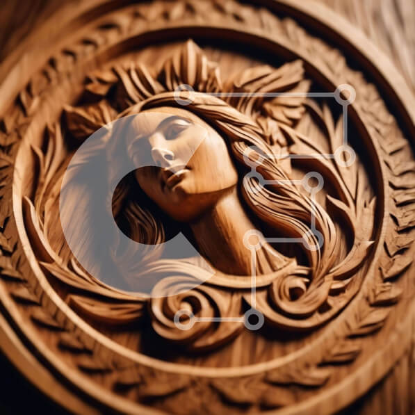 Intra Συλλεκτικό Ξύλινο Παζλ Plywood  4mm - Κυκλικό ξυλόγλυπτο με γυναικείο πρόσωπο Σε Ξύλινο Κουτί - Διαστάσεις Puzzle: 10x10 cm – 25 κομμάτια