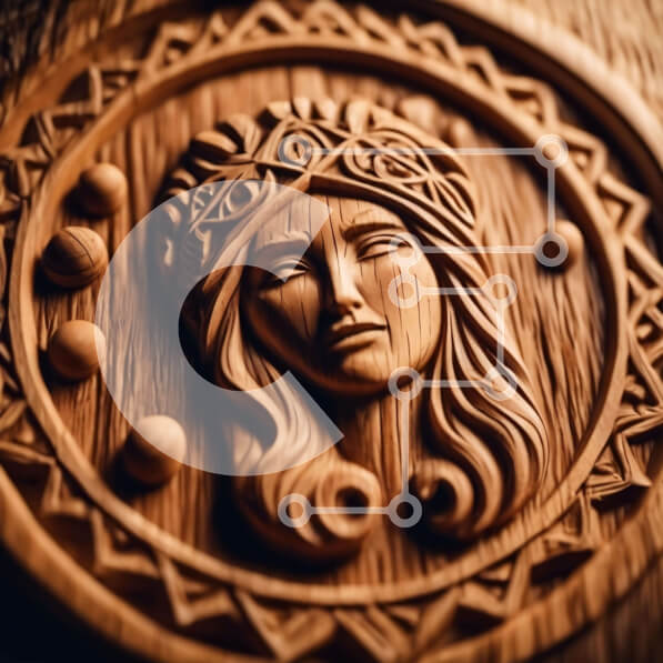 Intra Συλλεκτικό Ξύλινο Παζλ Plywood  4mm - Ξυλογλυπτική Αρχαίας Ελληνίδας Θεάς Σε Ξύλινο Κουτί - Διαστάσεις Puzzle: 10x10 cm – 25 κομμάτια