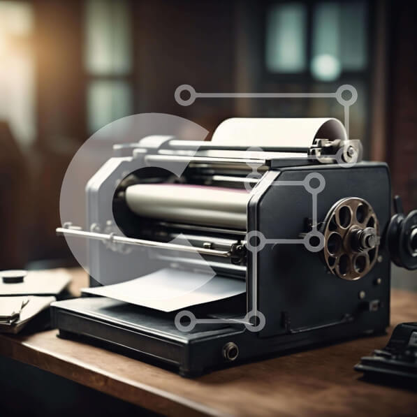 Intra Συλλεκτικό Ξύλινο Παζλ Plywood  4mm - Vintage γραφομηχανή σε ξύλινο τραπέζι με χαρτί και χαρτικά Σε Ξύλινο Κουτί - Διαστάσεις: 10x10 cm – 25 κομμάτια