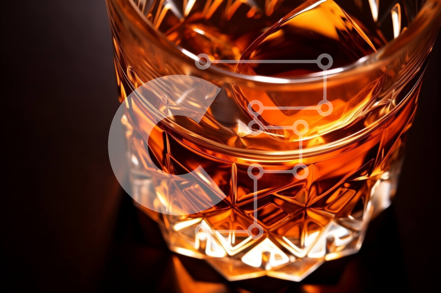 Σετ των 2 Intra Συλλεκτικό Ξύλινο Παζλ Plywood  4mm - Ποτήρι ουίσκι σε σκοτεινή επιφάνεια Σε Ξύλινο Κουτί - Διαστάσεις: 10x10 cm – 25 κομμάτια