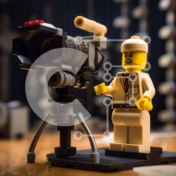 Intra Συλλεκτικό Ξύλινο Παζλ Plywood  4mm - Φιγούρα Lego με κάμερα και εξοπλισμό εγγραφής Σε Ξύλινο Κουτί - Διαστάσεις: 10x10 cm – 25 κομμάτια