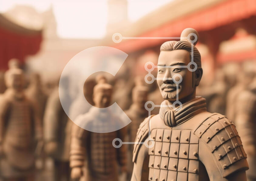 Intra Συλλεκτικό Ξύλινο Παζλ Plywood  4mm - Ομάδα αγαλμάτων που περιλαμβάνει στρατιώτες και πολεμιστές Σε Ξύλινο Κουτί - Διαστάσεις Puzzle: 10x10 cm – 25 κομμάτια