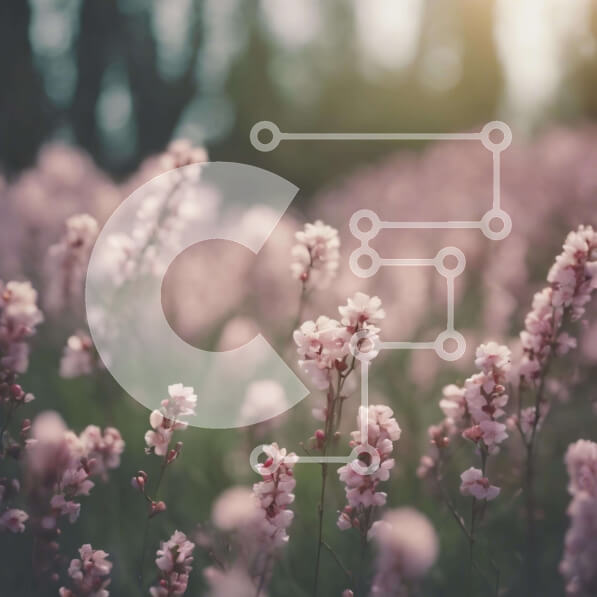 Intra Συλλεκτικό Ξύλινο Παζλ Plywood  4mm - Πεδίο με ροζ λουλούδια με αντανάκλαση του ηλιακού φωτός Σε Ξύλινο Κουτί - Διαστάσεις: 10x10 cm – 25 κομμάτια