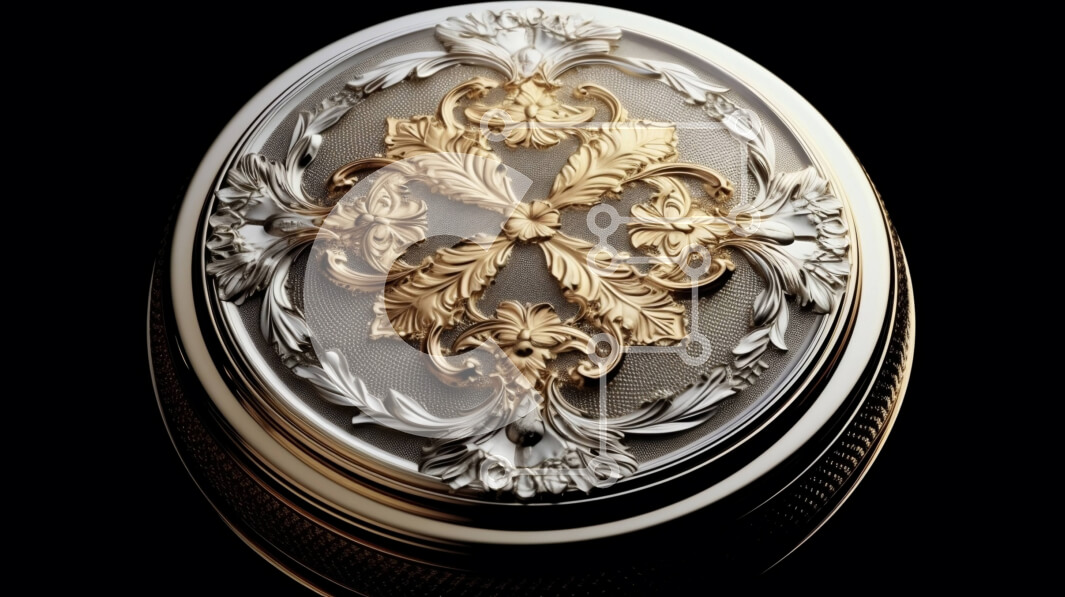 Intra Συλλεκτικό Ξύλινο Παζλ Plywood  4mm - Κομψό διακοσμητικό βάζο με περίπλοκα σχέδια από χρυσό και ασήμι Σε Ξύλινο Κουτί - Διαστάσεις: 10x10 cm – 25 κομμάτια