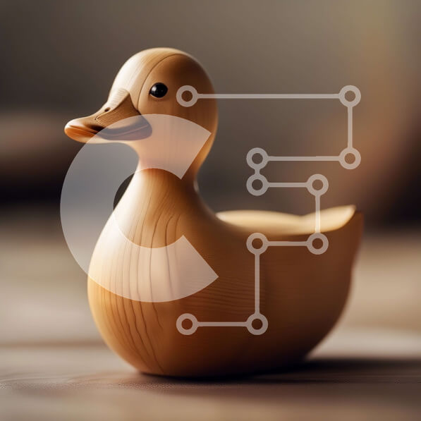 Intra Συλλεκτικό Ξύλινο Παζλ Plywood  4mm - Όμορφη εικόνα της ξύλινης πάπιας που κάθεται σε ένα τραπέζι Σε Ξύλινο Κουτί - Διαστάσεις: 10x10 cm – 25 κομμάτια