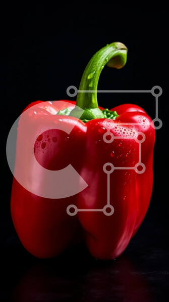 Intra Συλλεκτικό Ξύλινο Παζλ Plywood  4mm - Κόκκινο πιπέρι σε μαύρη επιφάνεια Σε Ξύλινο Κουτί - Διαστάσεις: 10x10 cm – 25 κομμάτια