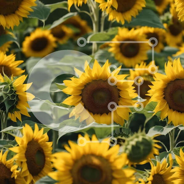 Intra Συλλεκτικό Ξύλινο Παζλ Plywood  4mm - Ζωντανό χωράφι με ηλίανθους σε πλήρη άνθιση Σε Ξύλινο Κουτί - Διαστάσεις: 10x10 cm – 25 κομμάτια