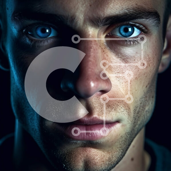 Intra Συλλεκτικό Ξύλινο Παζλ Plywood  4mm - Σοβαρός γαλανομάτης σε πορτρέτο Σε Ξύλινο Κουτί - Διαστάσεις Puzzle: 10x10 cm – 25 κομμάτια