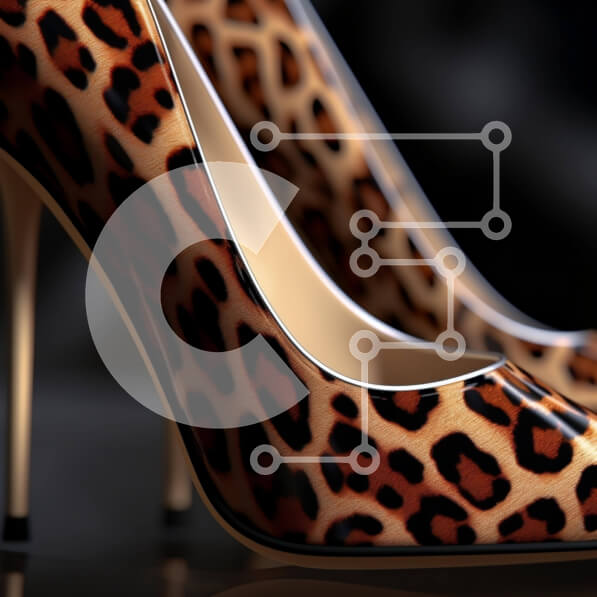 Σετ των 2 Intra Συλλεκτικό Ξύλινο Παζλ Plywood  4mm - Ψηλοτάκουνα παπούτσια με Leopard Print Σε Ξύλινο Κουτί - Διαστάσεις: 10x10 cm – 25 κομμάτια